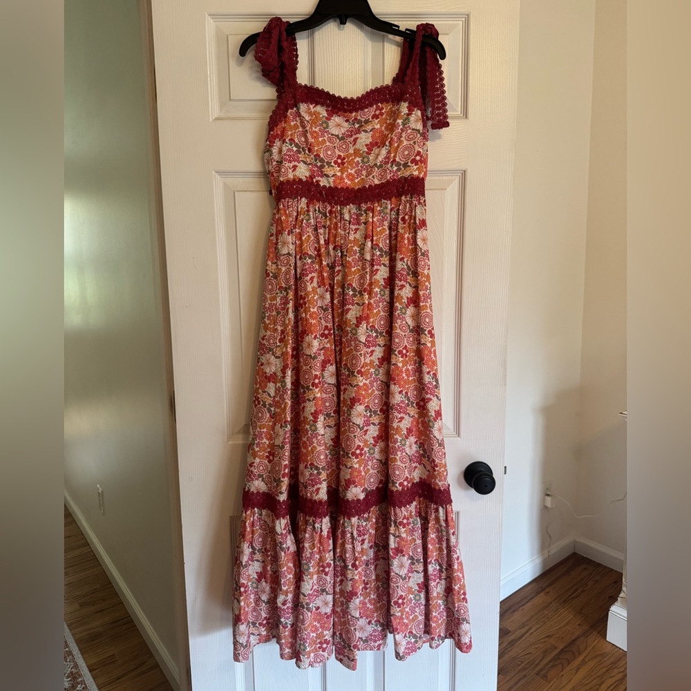 Floral Maxi Dress With Lace Detail